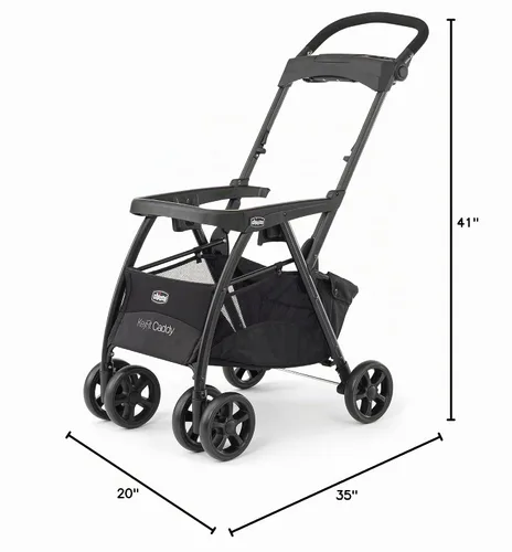 Vista 8 de Chicco KeyFit Caddy - Marco para cochecito de bebé con asa ajustable, bandeja para padres Accepts all Chicco infant car seats, compact travel