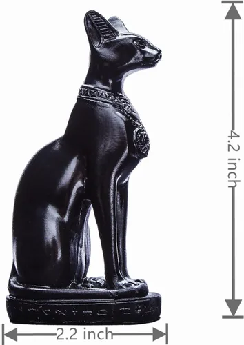 Vista 2 de EASCHEER Estatua de diosa egipcia de gato Bastet Decoración egipcia 1 pieza (10.7 cm Negro)