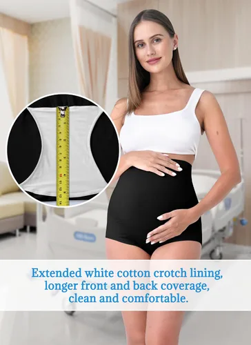 Vista 5 de Rnxrbb M-5XL 3-5 PCS ropa interior de maternidad sin costuras más tamaño sobre bulto bragas de maternidad ropa de apoyo algodón 2 negro+2 gris