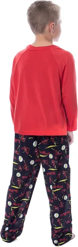Vista 2 de INTIMO DC Classic The Flash The Crimson Comet - Conjunto de pijama raglán para niños, Negro