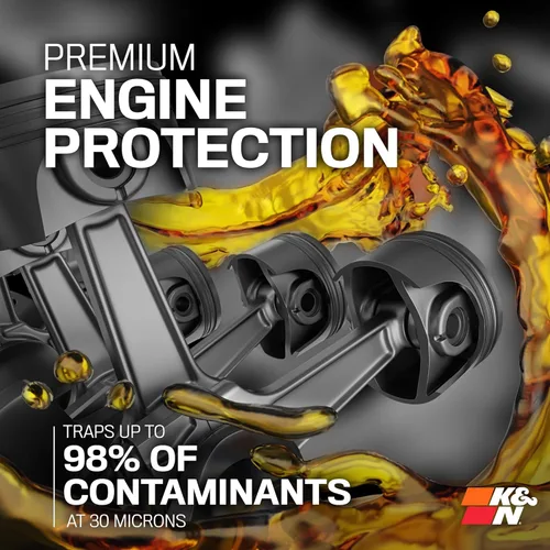 Vista 4 de K&N Filtro de aceite premium: protección del motor de 20,000 millas, alta capacidad/alta eficiencia: compatible con MINI/FORD/Peugeot/LAND ROVER