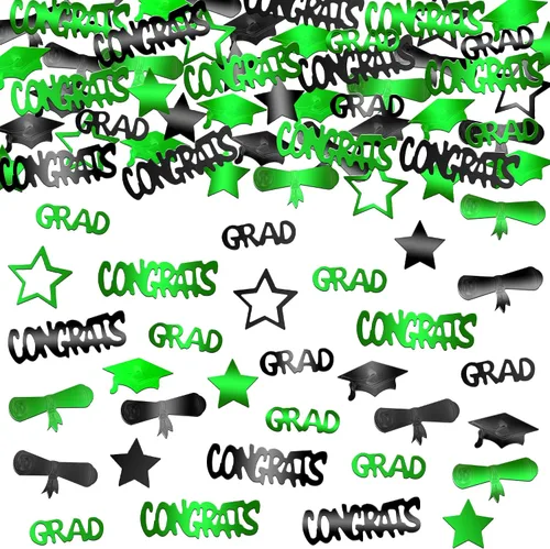 Vista 33 de KatchOn, Confeti de graduación negro brillante 2025 – Paquete de 500 Confeti de graduación 2025 decoraciones Decoraciones de graduación 2025