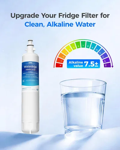 Vista 2 de Waterdrop WD-F19C-AL Filtro de agua alcalino para refrigerador, mejora el pH, repuesto para GE® RPWFE®, filtro de agua para refrigerador RPWF