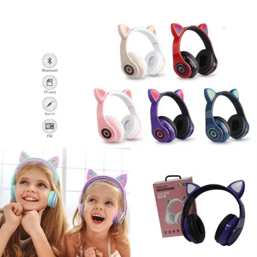Vista 2 de Audífonos de Gatito Bluetooth 5.0