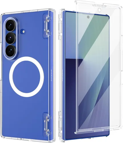 Vista 25 de Btscase Funda para Samsung Galaxy Z Fold 5, protector de pantalla frontal integrado, patrón de mármol dorado con purpurina de policarbonato duro