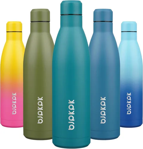 Vista 109 de [Usado] BJPKPK Botella de agua pequeña aislada de 12 onzas, frasco a prueba de A-azul