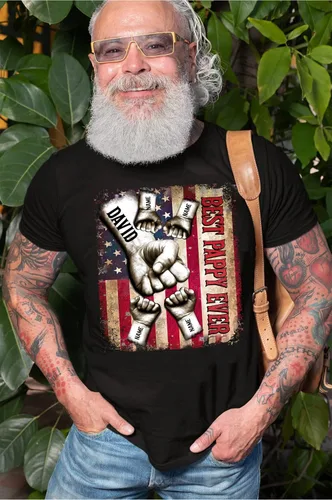 Vista 3 de NAZENTI Camisas de papá para abuelo, camisas de papá para hombres, camisa del día del padre, camiseta personalizada para papá regalo