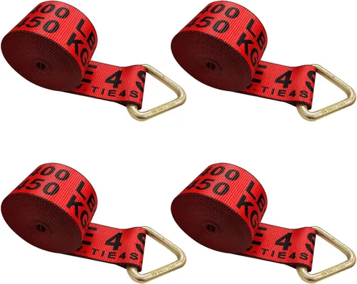 Vista 30 de Mega Cargo Control 1 paquete de correas de cabrestante de anillo en D de 3 pulgadas x 30 pies, amarres negros resistentes para control de carga