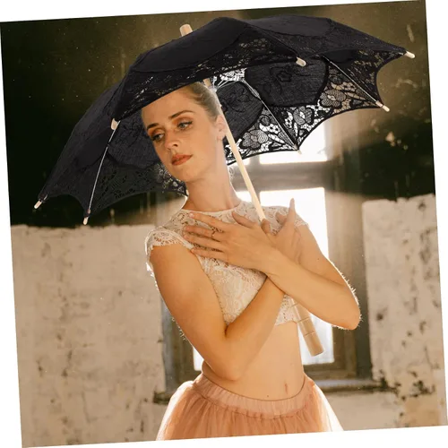 Vista 4 de SEWACC 2pcs Lace Umbrella Manual Fabric Decorate