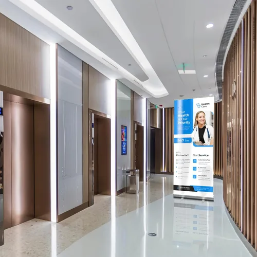 Vista 5 de Soporte de banner retráctil personalizado, 33 x 81 pulgadas, listo para 24 horas, pancartas y letreros personalizados portátiles para negocios
