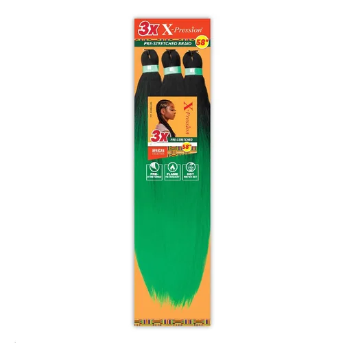 Vista 49 de Sensationnel X-Pression - Trenzas sintéticas prestiradas, 3 unidades, 58 pulgadas, negro azabache 1 Cabello trenzado, Kanekalon, ignífugo