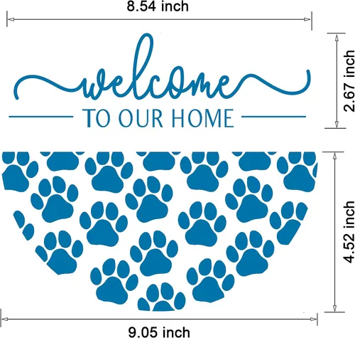 Vista 6 de Alinacutle Plantillas de serigrafía reutilizables de bienvenida a nuestro hogar, plantilla de serigrafía autoadhesiva para decoración del hogar