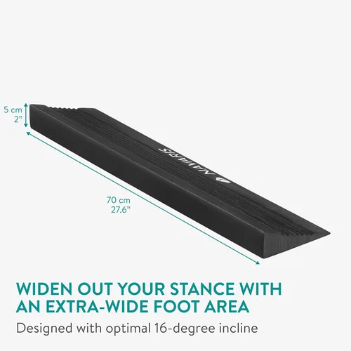 Vista 5 de Navaris Bloque de cuña para sentadillas, estirador largo para pies y pantorrillas, bloque de yoga duradero también para gimnasia, tabla inclinada