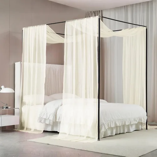 Vista 12 de Akiky Cortinas de Dosel de Cama con Luz Bufanda de Dosel de Cama de Princesa para Marco de Cama Metálico/Marco de Cama de Madera