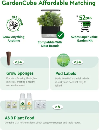 Vista 3 de GARDENCUBE Kit de 52 cápsulas hidropónicas compatibles con AeroGarden