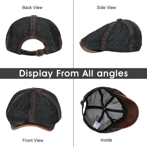 Vista 3 de Sombrero Newsboy de Qlauca para Hombre de Algodón 6 Paneles