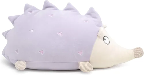 Vista 2 de Cuddle Barn Hoyo The Hedgehog - Almohada de peluche súper suave de color morado lavanda claro para abrazar, 20 pulgadas