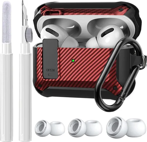 Vista 13 de Olytop Funda de bloqueo para Airpods Pro 2 Gen/Pro con kit de limpieza y puntas de repuesto (S/M/L), funda protectora resistente para iPod Pro