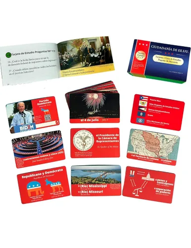 Vista 8 de US Citizenship Test Flashcards & Study Guide Combo Set (EspañolInglés) Ciudadanía Americana Tarjetas y Guía de Estudio de Bolsillo, 100 preguntas