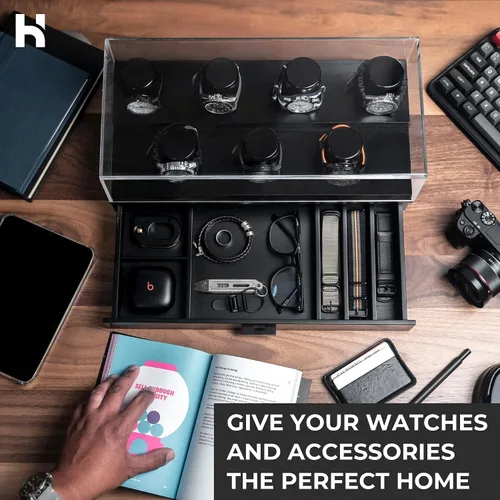 Vista 8 de Holme & Hadfield Eleva tu colección de relojes con The Collector, estuche de exhibición de reloj premium para 7 relojes, regalo de cumpleaños