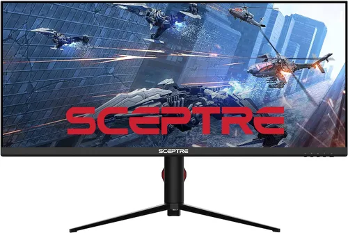 Vista 8 de Sceptre Monitor LED creativo curvo UltraWide 21: 9 de 34 pulgadas 2560x1080 HDMI DisplayPort sin marco hasta 100Hz, negro máquina 2020 (C345W-2560UN)