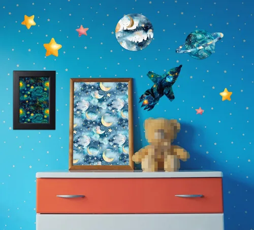 Vista 6 de Papel de álbum de recortes con patrón de galaxia, 11.8 x 11.8 in, paquete de cartulina especial para álbumes de recortes, blocs de papel