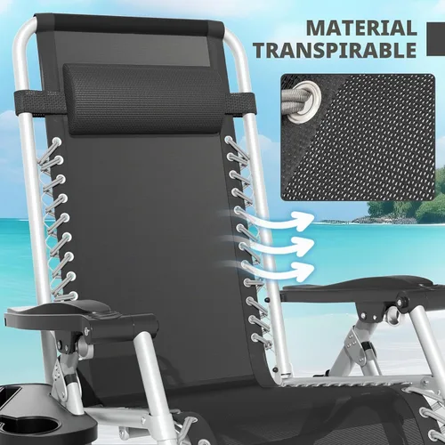 Vista 6 de Magshion Zero Gravity - Silla reclinable para patio, campamento, color Negro