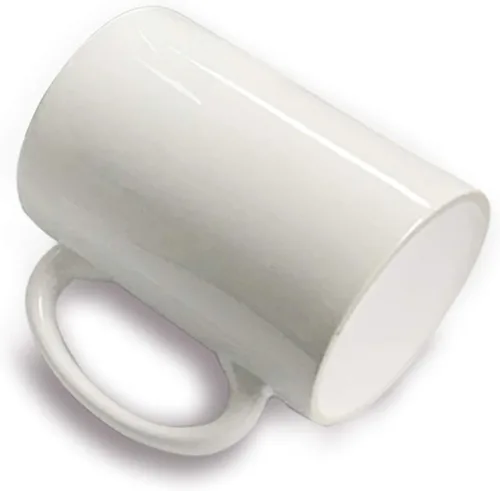 Vista 3 de Taza de té de café de cerámica blanca revestida de 11 onzas (3.7 x 3.1 in) prensa de calor imprimible transferencia sublimación tinte recubierto