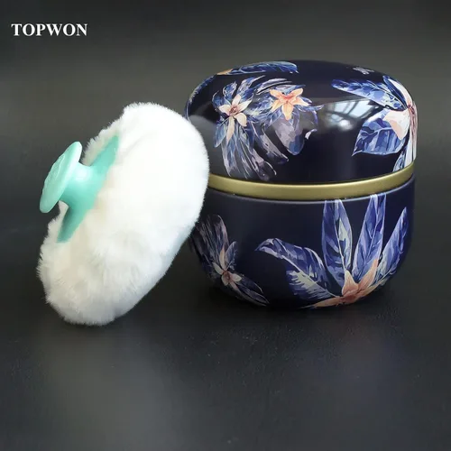 Vista 8 de Topwon Estuche de polvo de 3.15 pulgadas con soplo, sin BPA, contenedor de polvo de felpa esponjosa, caja de polvo seco suelto para el cuerpo