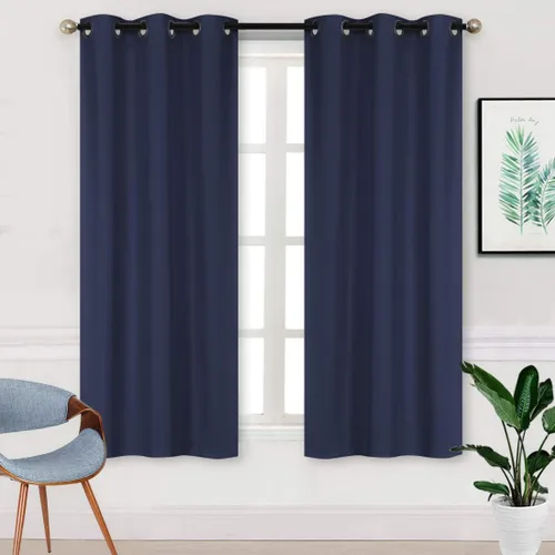 Vista 7 de Better Home Style 2 paneles de cortinas aisladas para cualquier ventana con ojales y ojales 100% opacos, color liso, 2 paneles de 36 pulgadas