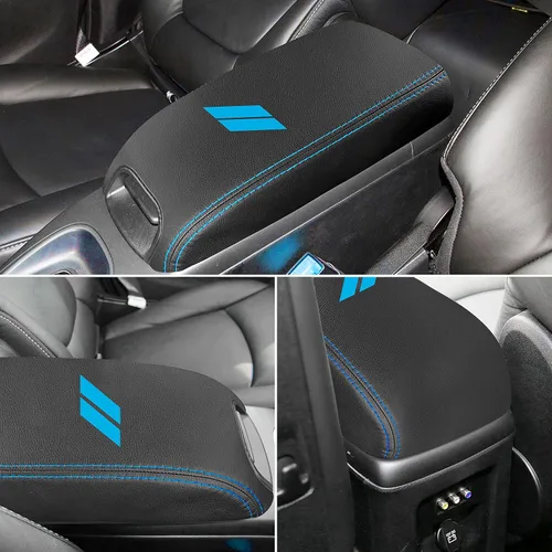 Vista 4 de YOSRTER - Funda para el reposabrazos de la consola central para Dodge Journey, accesorios 2011-2018 2019 2020, de piel antiarañazos