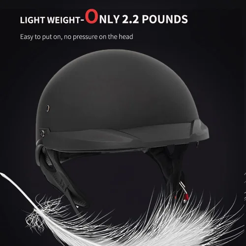 Vista 5 de Casco medio de motocicleta con visera para motocicleta para hombres y mujeres, casco para adultos, patinetas, vehículos todo terreno, cruceros