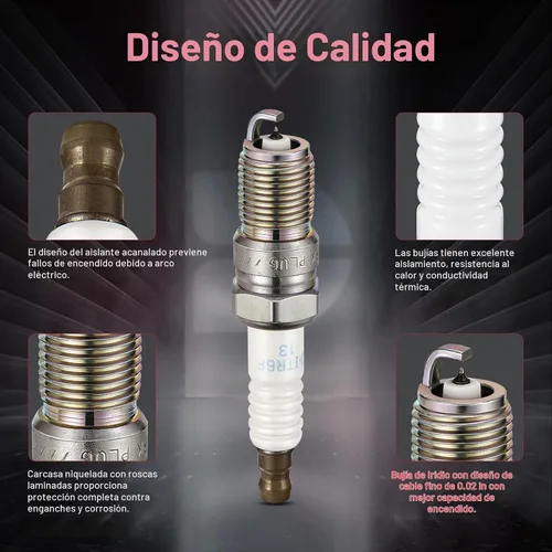 Vista 2 de BDFHYK Juego de 4 bujías de iridio compatibles con Focus Escape Transit Connect, compatibles con Mazda 3 Tribute, compatibles con Mercury Mariner