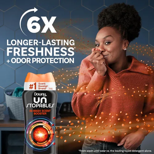Vista 2 de Downy Unstopables - Perlas potenciadoras de aroma para lavar la ropa, Tide Original, 13.4 onzas