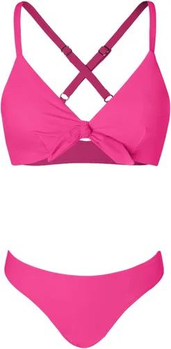 Vista 123 de CUPSHE - Conjunto de bikini de dos piezas para mujer, estampado floral y detalle de nudo de conejo