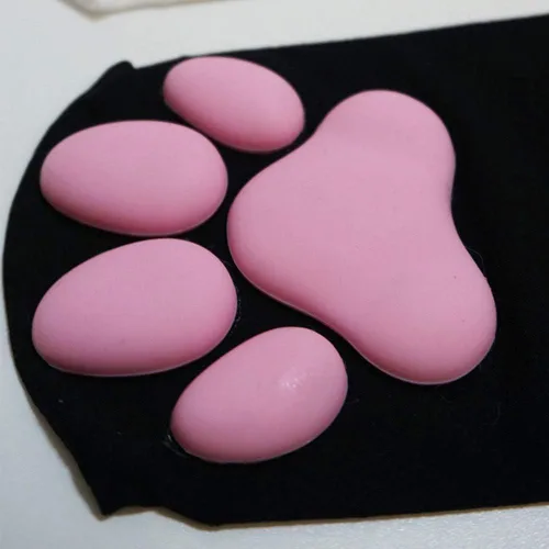 Vista 6 de ztowoto Calcetines altos hasta el muslo, calcetines de garra de gatito 3D rosados para niñas, mujeres, gatos, cosplay