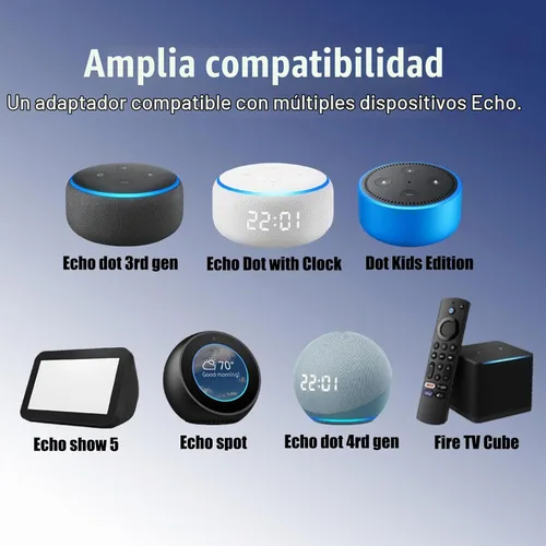 Vista 3 de Cargador adaptador de corriente de 15 W, repuesto para dispositivos Echo Dot y Echo Spot