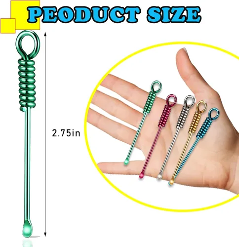 Vista 2 de 10 piezas mini cuchara pequeña pala cuchara portátil colgante cucharas pequeñas polvo cucharas para especias sales arena especias cucharada
