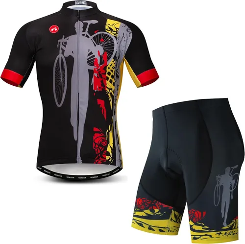Vista 29 de Camisetas de ciclismo para hombre, camiseta de ciclismo de montaña, manga corta, transpirable, camisetas de ciclismo de secado rápido