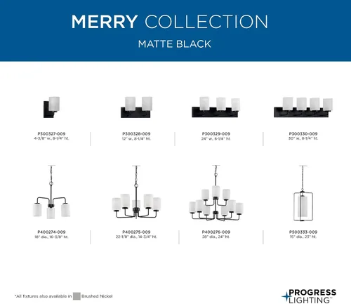 Vista 6 de Progress Lighting P300327-031 Merry Bath & Vanity, negro
