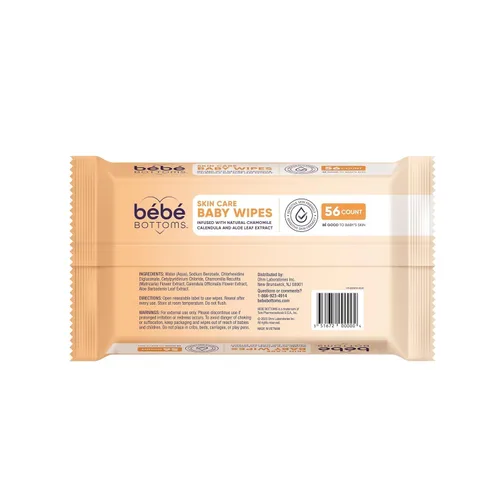 Vista 2 de Bébé Bottoms - Paño facial hipoalergénico y toallitas para bebé, sin fragancia ni parabenos, agradable para la piel sensible, esenciales de viaje