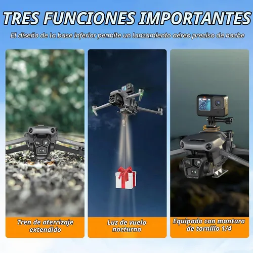 Vista 4 de (3 en 1) FLYDrone Mavic 3 Pro Tren de aterrizaje con sistema Airdrop, dispositivo de liberación de carga útil/entrega/transporte para DJI Mavic 3