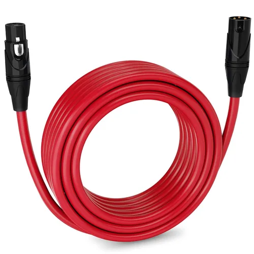 Vista 158 de LyxPro Cable de micrófono XLR hembra a macho de ángulo recto de 3 pines de 1.5 pies para altavoces amplificados, interfaz de audio, rendimiento