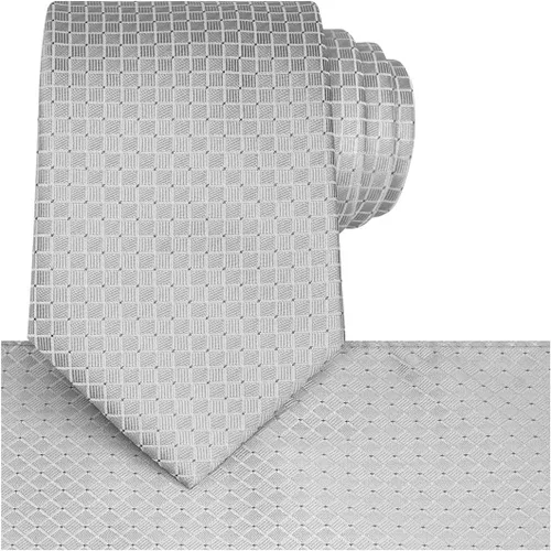 Vista 67 de KissTies Mens Checkered Tie Set Solid Color Festive Necktie + Pocket Square