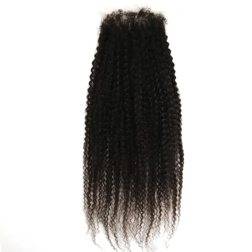 Vista 8 de Afro Kinky Curly 5x5 HD Cierre de encaje prearrancado con borde rizado de bebé 4B 4C, cierre de encaje HD de cabello humano transparente