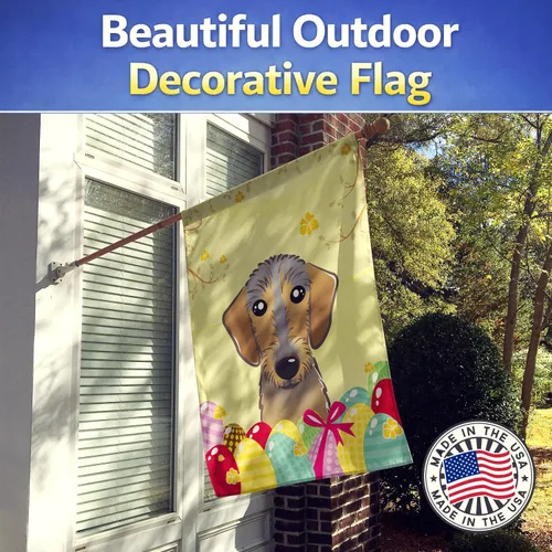 Vista 350 de Caroline's Treasures BB1923GF Bandera decorativa para jardín con diseño de Border Collie, para caza de huevos de Pascua, para jardín, jardín, patio