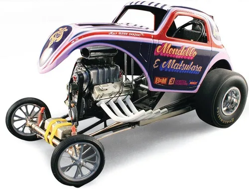 Vista 2 de Altered Dragster Striped Mondello y Mastsubara 1/18 Diecast Model Car por Acme A1800815