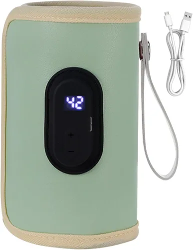 Vista 7 de Calentador de biberones portátil de 18 W, calentador de biberones de calentamiento rápido, temperatura ajustable, USB, calentador de biberones