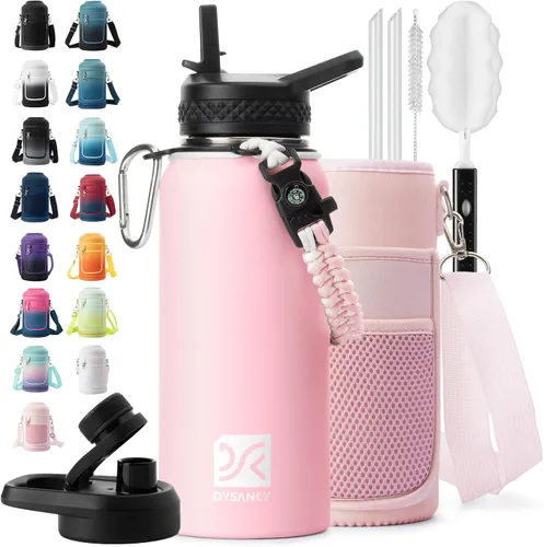 Vista 44 de DYSANKY Botella de agua aislada de 32 onzas, metal al vacío de acero inoxidable grueso, jarra de agua deportiva portátil para gimnasio y senderismo