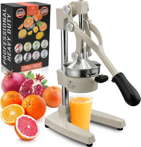 Vista 11 de Zulay Kitchen Exprimidor de hierro fundido, exprimidor de naranja resistente con coladores desmontables para una fácil limpieza, prensa de cítricos